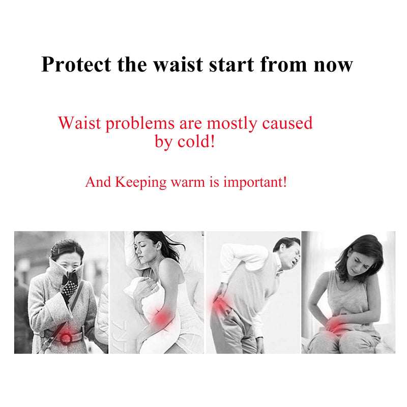 [Australia] - YUPPIE TONE Unisex Warm Waistband Kidney Hip Warmer, Winter Longer Waist Support Protector Belt Gray Large 