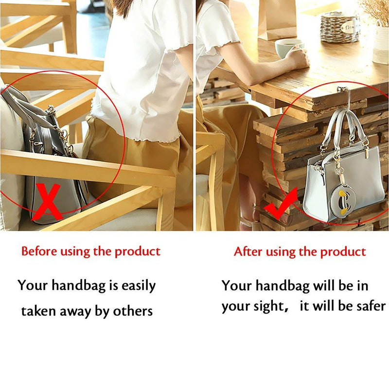 [Australia] - 6 Pack Purse Hook Long Handbag Hanger for Table Desk, Creatiee Portable Bag Holder Under Counter Handbags Hook for Women Girl Gift(6 Different Styles) 