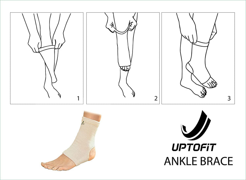 [Australia] - UptoFit Copper Ankle Compression Sleeve for Women Lightweight Breathable Brace for Foot and Ankle Support in Plantar Fasciitis, Achilles Tendon & Tendonitis (Medium - 1 Piece) Medium 
