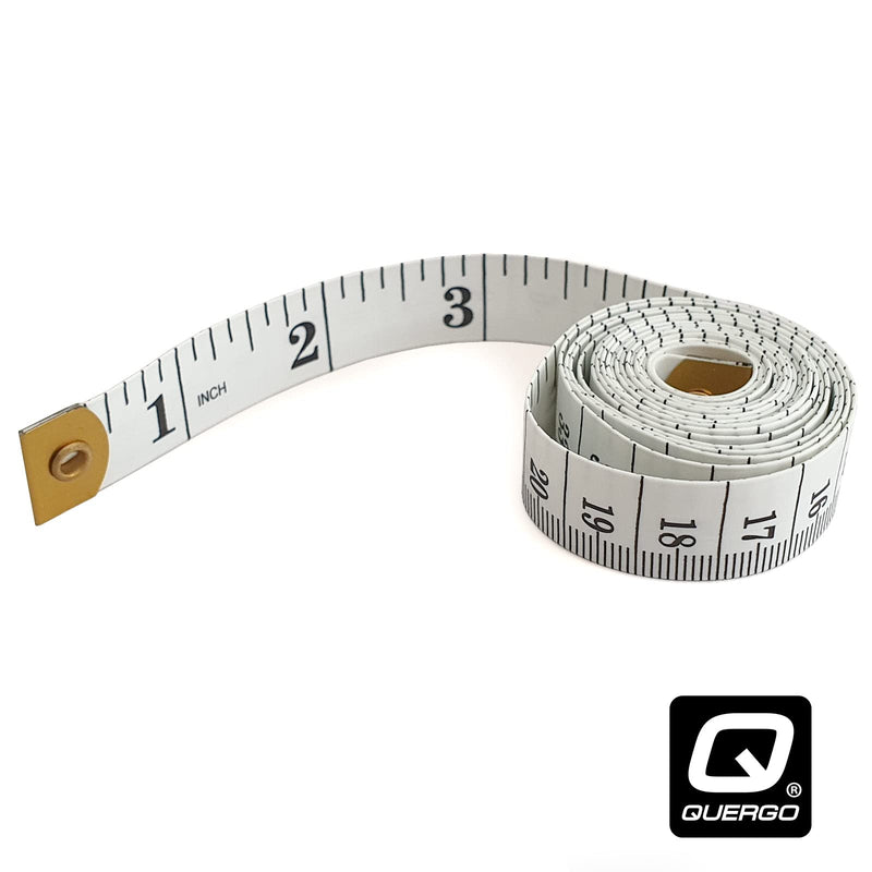 [Australia] - QUERGO | 2 sided tape measure | Suitable for Measuring Body | Sewing Tape | Sewing/Tailors Tape | Centimeters & Inches 150CM - 60 Inches | White 