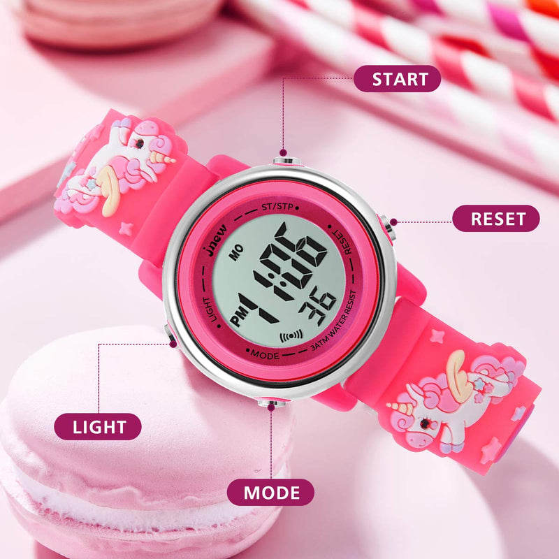[Australia] - Kids Watches Girl Watches Ages 3-12 Sports Waterproof 3D Cute Cartoon Digital 7 Color Lights Wrist Watch for Kids… Red 