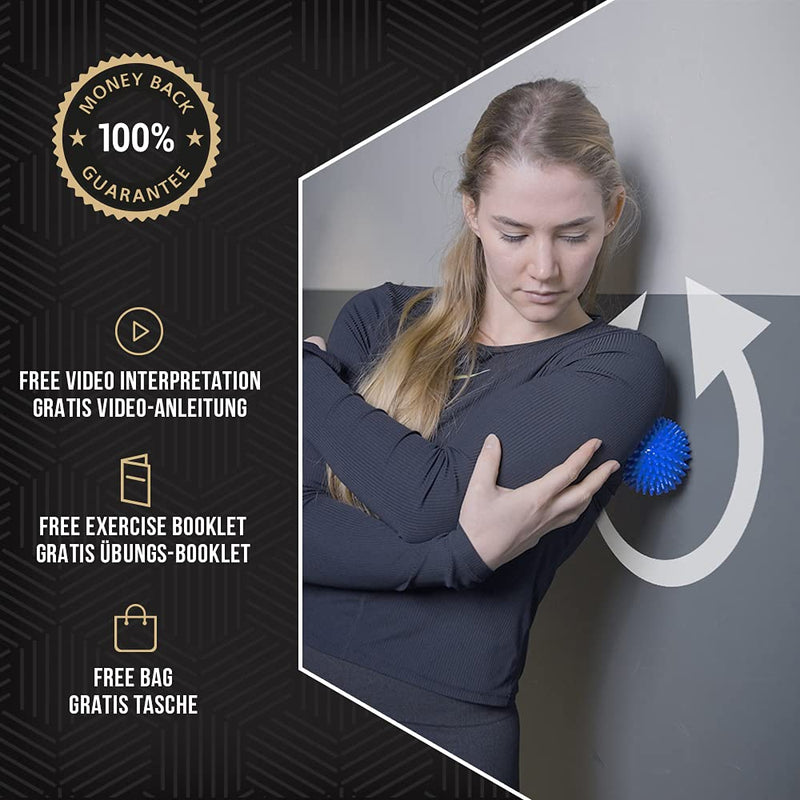 [Australia] - [Spikey Massage Ball Set] 3 x Spiky Ball - Spiky Massage Balls 6,7 & 9 CM - Spikey Ball Hard and 2X Medium, Includes Free Video Instructions, Booklet & Bag � Premium Set 