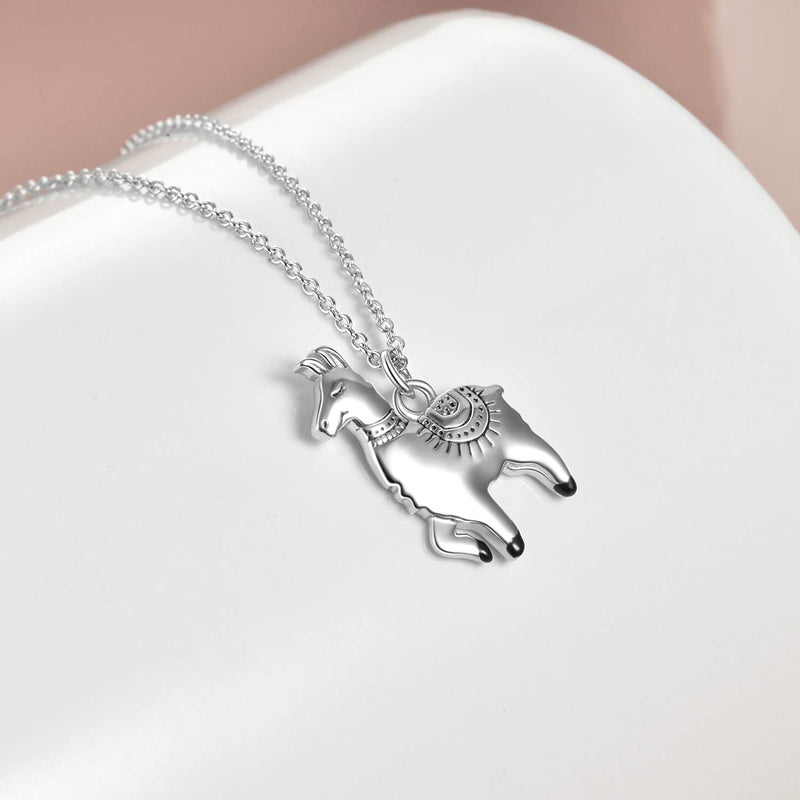 [Australia] - ONEFINITY Animal Necklace Sterling Silver Llama/Panda/Elephant/Squirrel Necklace Cute Animal Pendant Jewelry for Women Gifts Alpaca llama 