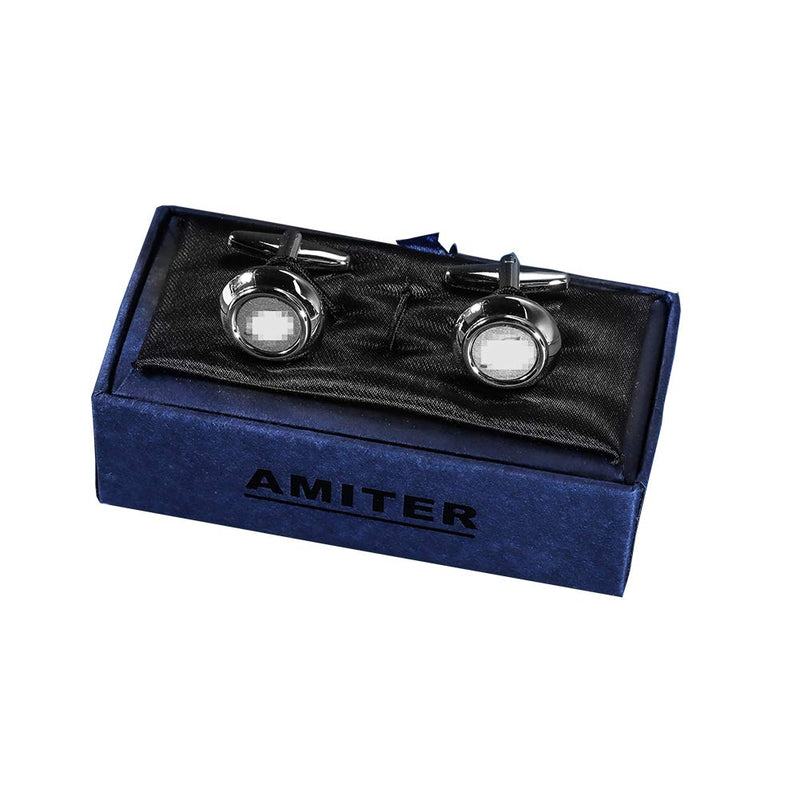 [Australia] - AMITER Mens Classic Cufflinks/Tie Clip/Cufflinks and Tie Clip Set for Men Silver Initials A-Z Formal Business Wedding Tuxedo Shirts A (2 cufflinks) 