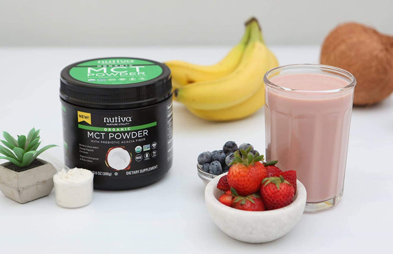 [Australia] - Nutiva Organic MCT Powder with Prebiotic Acacia Fiber, Classic, 10.6 Oz, USDA Organic, Non-GMO, Non-BPA, Vegan, Gluten-Free, Keto & Paleo, Instant Beverage or Boost to Coffee & Smoothies Unflavored 10.6 Ounce (Pack of 1) 