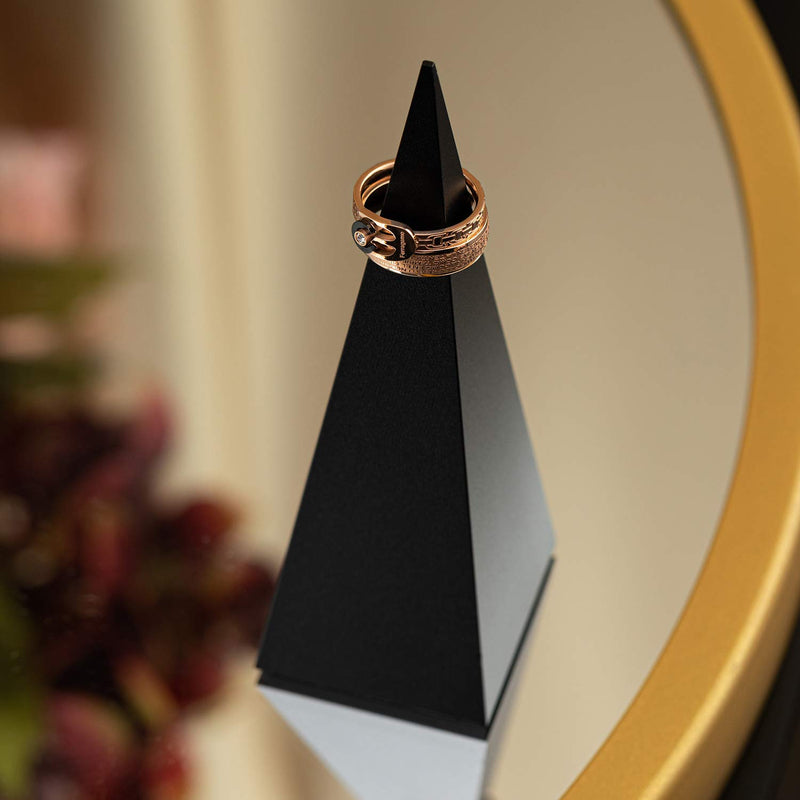 [Australia] - Ring Tower (B-BLACK)Ring Holder Tower Cone Shape Decorative Display Satnd for Jewelry Ring/Wedding Ring,Black B-BLACK 