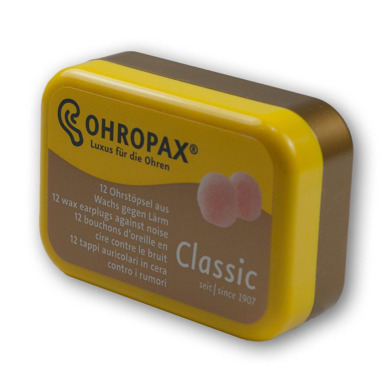 [Australia] - Ohropax Wax Ear Plugs Qty 3 Boxes - Total of 36 Ear Plugs with Free Yellow 6 Compartment Box 