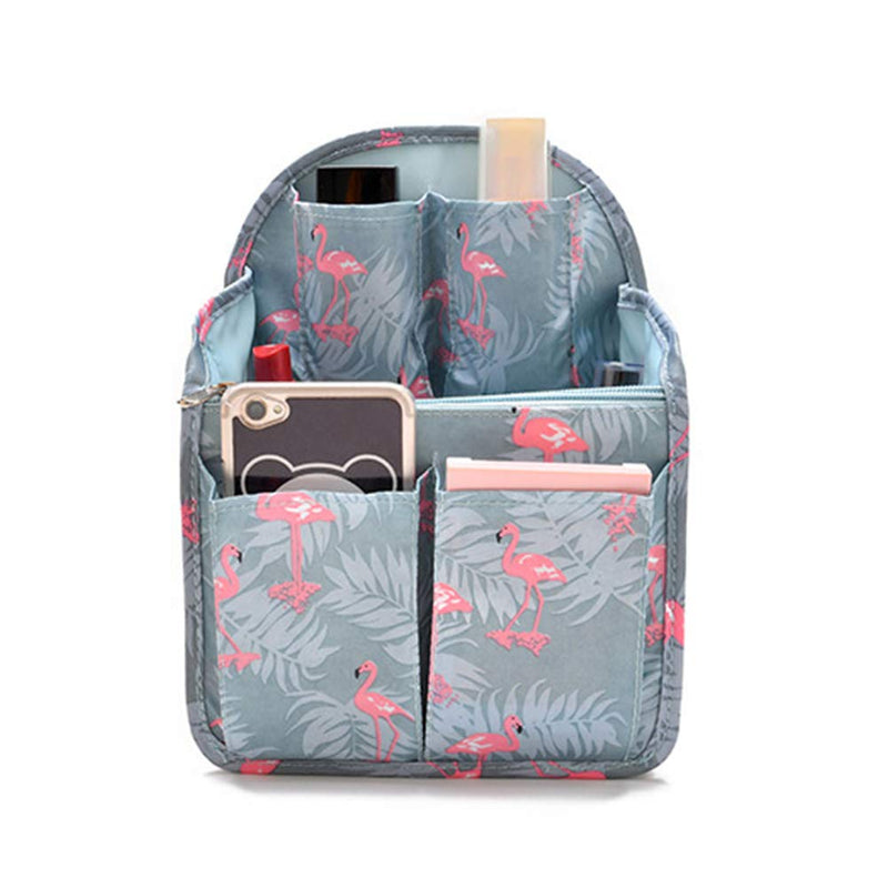 [Australia] - HOYOFO Backpack Organizer Insert Travel Rucksack Purse Insert in Bags Divider Foldable Nylon Shoulder Bag Organizer (Flamingo) Flamingo 