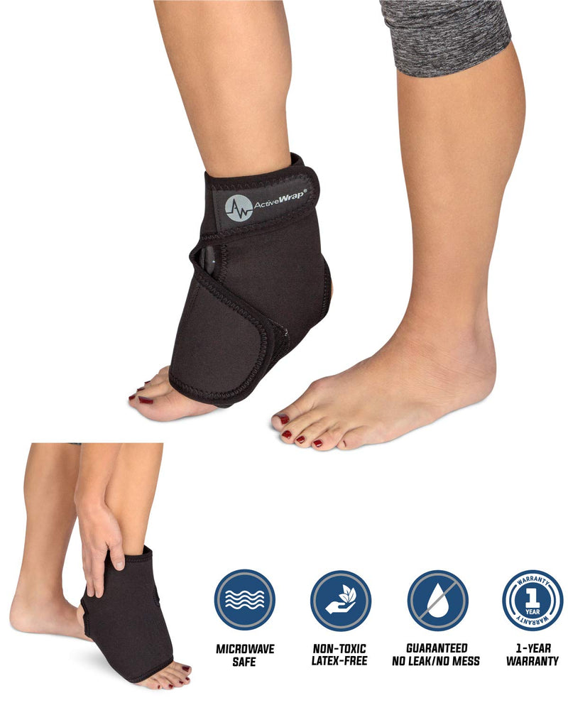 [Australia] - ActiveWrap Foot & Ankle Ice Pack Wrap with Reusable Hot Cold Packs for Plantar Fasciitis Pain Achilles Injuries Large/X-Large Black 