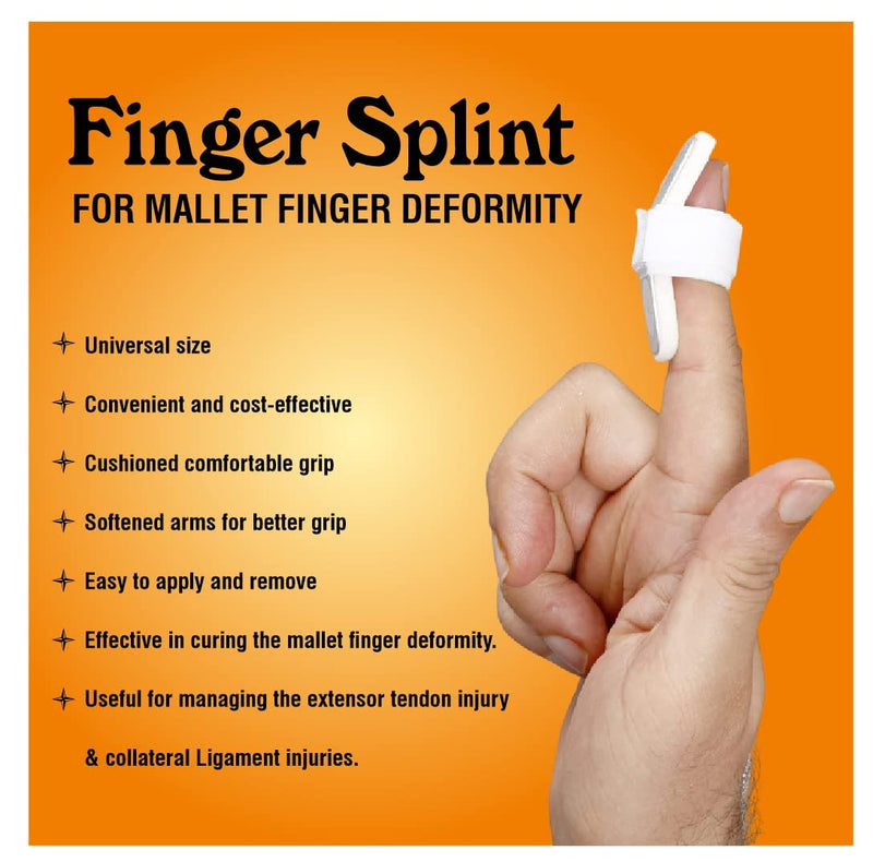 [Australia] - AYUSHYA HEALTH Finger Splint for Mallet Finger Deformity and Post-Surgical Care AND Finger Splint, Universal Size/ 1Pc Finger Splints Support Brace Mallet Splint for Broken fingers 
