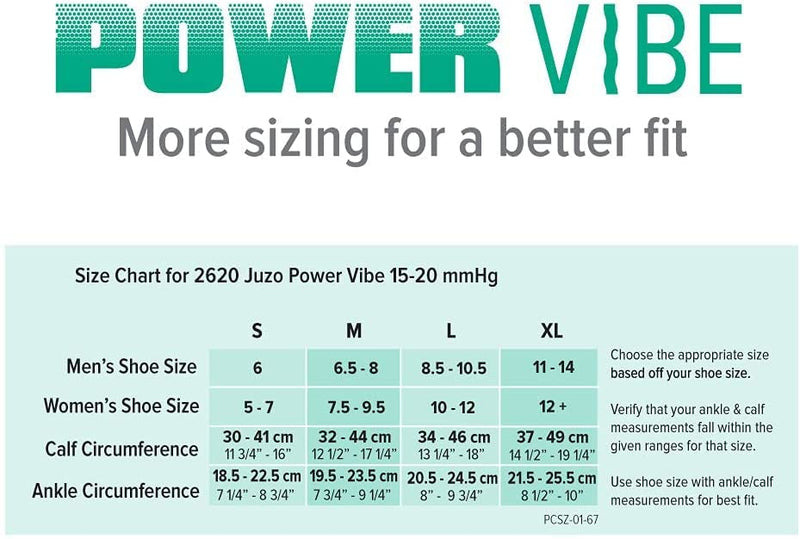 [Australia] - Juzo Power Vibe Premium Compression Socks For Men and Women 15-20 mmHg X-Large Deep Black 