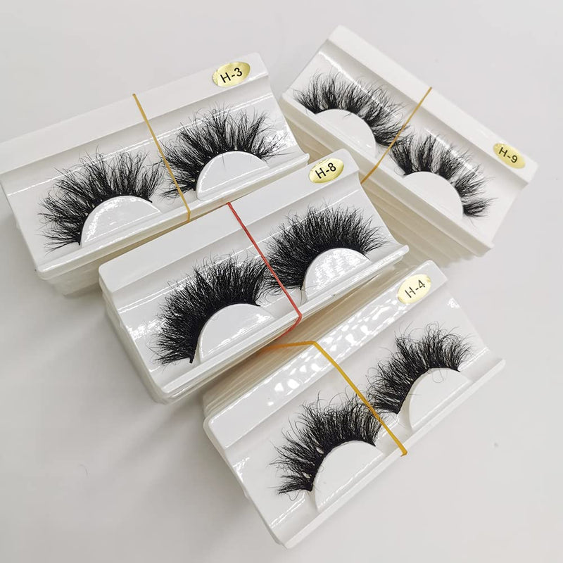 [Australia] - U-Hotmi Fluffy Mink Eyelashes, 10 Styles Real Mink Lashes Messy Eyelashes Wholesale (10 Pairs) 10 Pairs(10 Styles) 