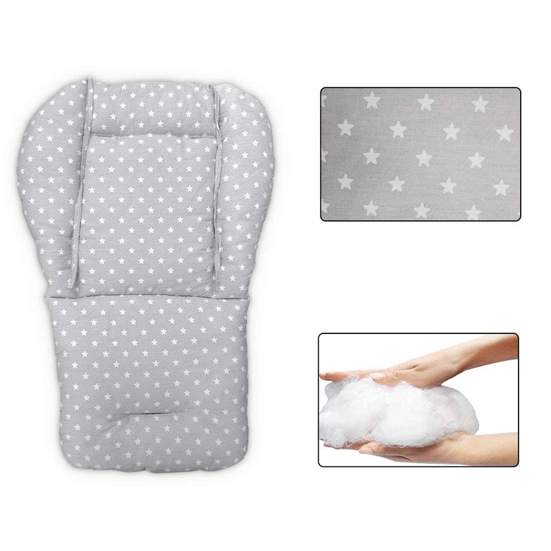 [Australia] - Baby High Chair Seat Cushion Liner Mat Pad Cover Resistant and High Chair Straps (5 Point Harness) 1 Suit (Fashion Gray) 1 Count (Pack of 1) 