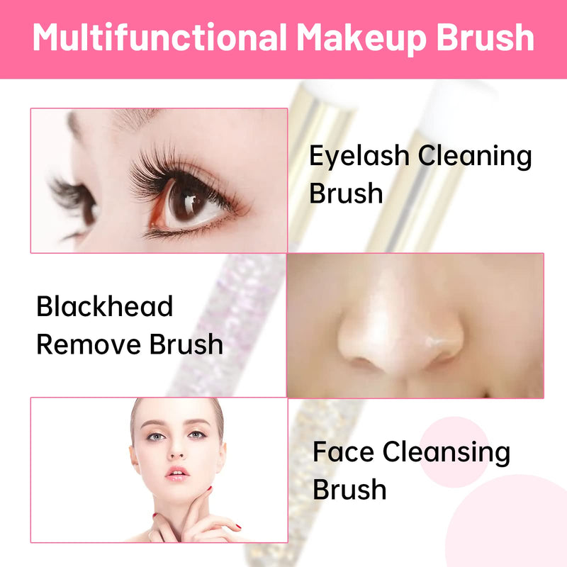 [Australia] - Lash Shampoo Brush Cleansing Brush 20 Pieces Eyelash Cleaning Brush Makeup Brushes Extension Eyelash for Nose Pore Deep Cleaning Brush 