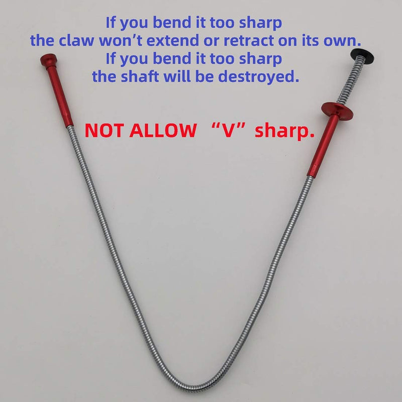[Australia] - Flexible Claw Pickup Tool with Magnet/28", 2-in-1 Magnetic Pickup Tool, 4-Finger Claw, Rustless Flexible and Stiff Shaft, User-friendly, Versatile Keep its shape 