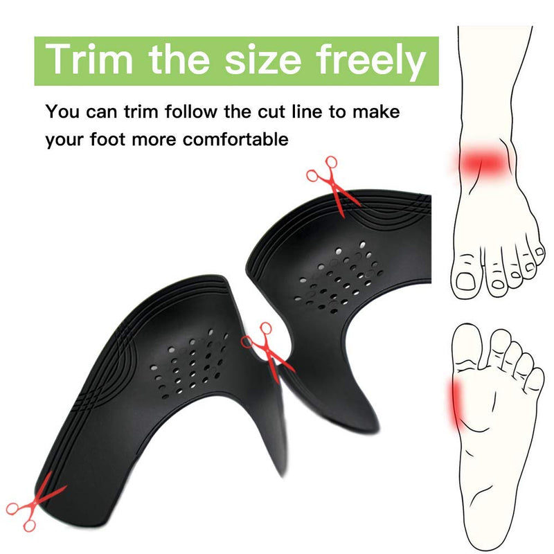 [Australia] - 6 Pairs Anti-Wrinkle Shoe Crease Protector Against Shoe Creases,Toe Box Crease Protectors Prevent Sports Shoes Crease Guard for Men's 7-12/ Women's 5-8 3 White+3 Black 