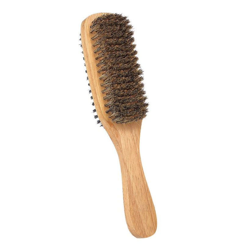 [Australia] - Men's Beard Brush Double-Sided Facial Hair Brush Shaving Comb Male Mustache Brush Solid Wood Handle 