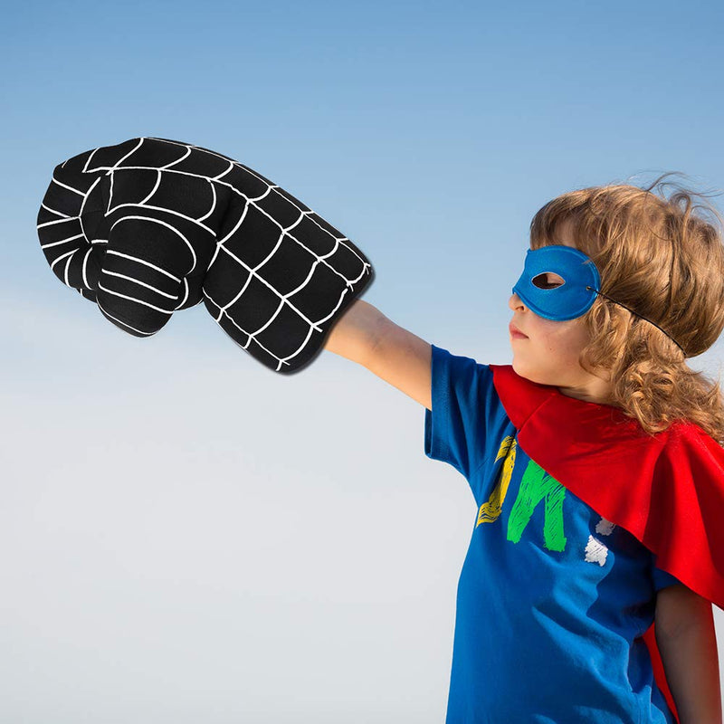 [Australia] - 1 Pair Green Gloves, Green Smash Hands Big Soft Plush Fists Parent-Child Interactive Toy Black 