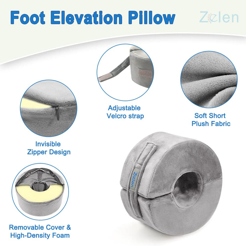 [Australia] - Foot Elevation Pillow Ankle Wedge Heel Elevator Cushion Foot Support Pillow Medical Ankle Cushion for Foot Pressure Bed Sore Ulcer Sleeping Foot Leg Rest Elevated Support Foam (Medium, 1 PCS) Medium 