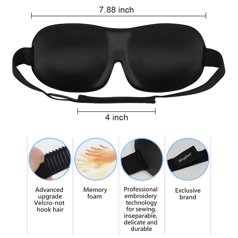 [Australia] - Sleep Mask AMAZKER Invisible Alar Deep Orbit 3D Eye Mask Ultra Lightweight & Comfortable Sleeping Mask Eye Sleep Mask for Travel, Nap, Shift Works Blue & Black 