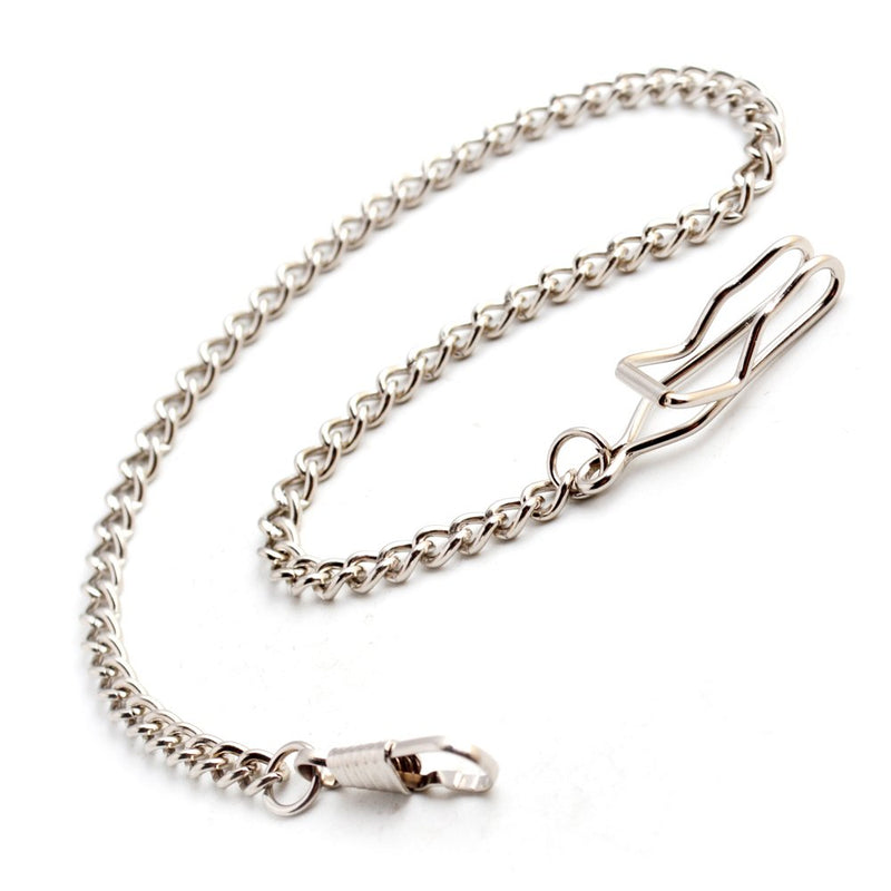 [Australia] - Clip Pocket Watch Chain - BOSHIYA Vintage Metal Alloy Pocket Vest Chain … silver 