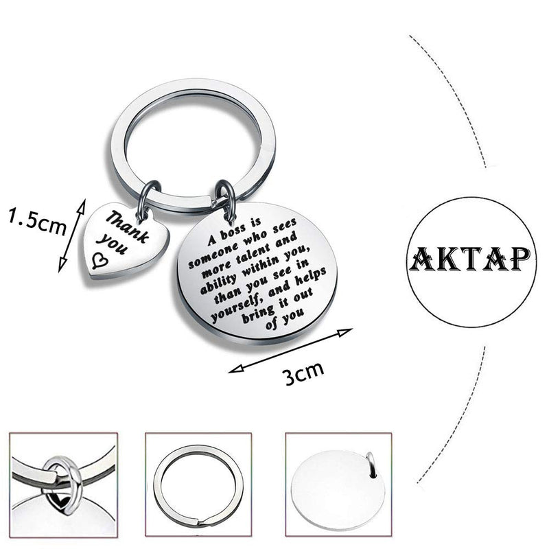 [Australia] - AKTAP Boss Keychain Boss Appreciation Gift Mentor Thank You Gifts A Boss is Someone Who Sees More Talent and Ability Within You Than You See in Yourself 