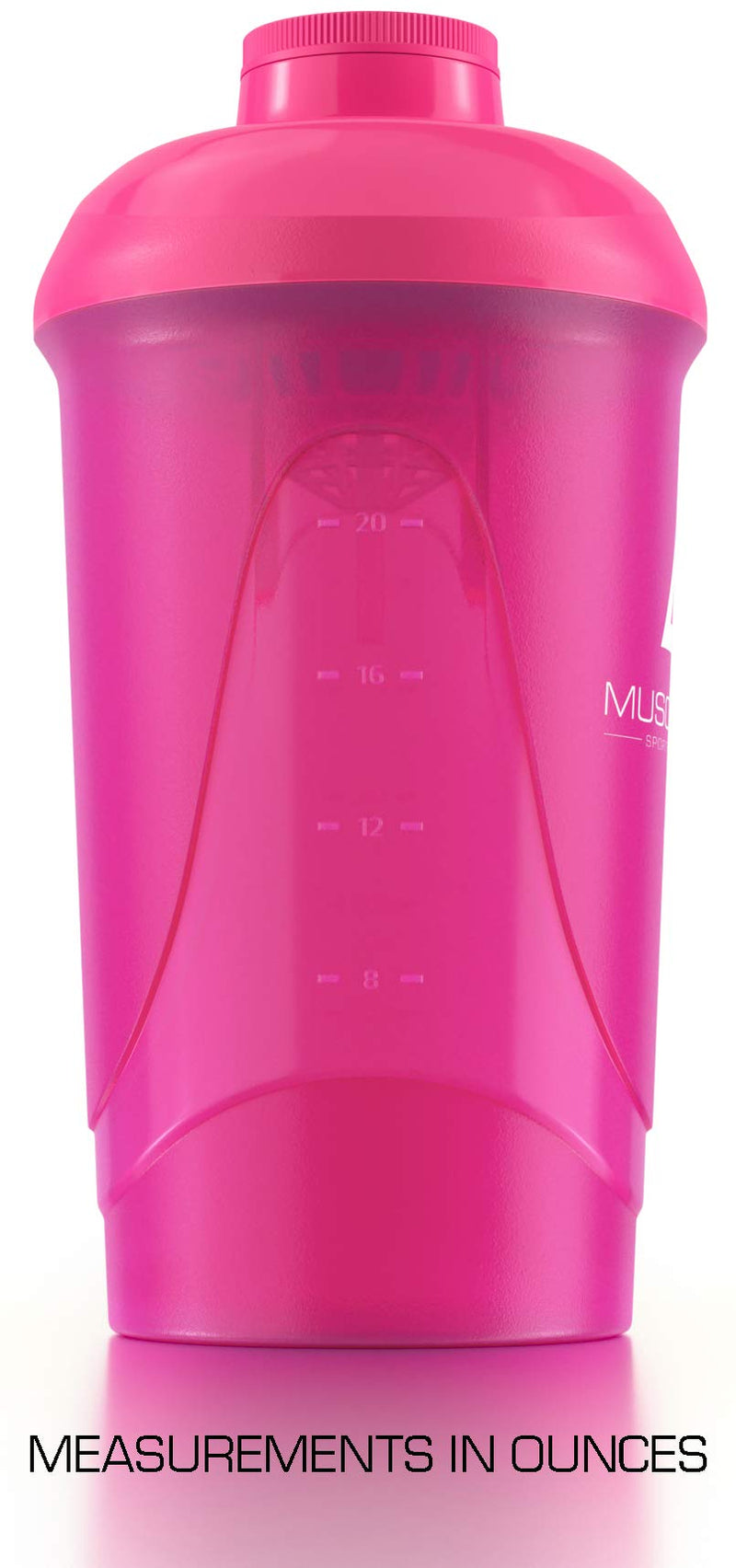 [Australia] - Protein Shaker Screw top 100% Leak Proof Drinks Bottle 600ml to 800ml by Musc (Pink) Pink Transparent 