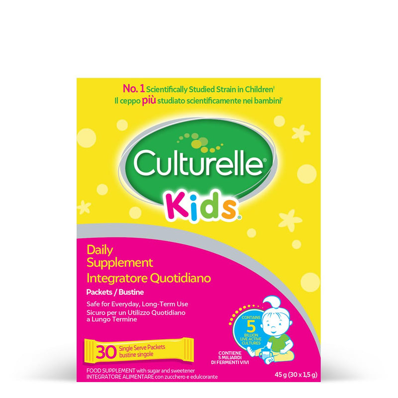 [Australia] - Culturelle� Kids Daily Probiotic Supplement for Children |Gut Friendly Live Bacteria| Help Gut Microbiome | Lactobacillus rhamnosus GG| 30 Sachets For Monthly Supply | Vegan | 