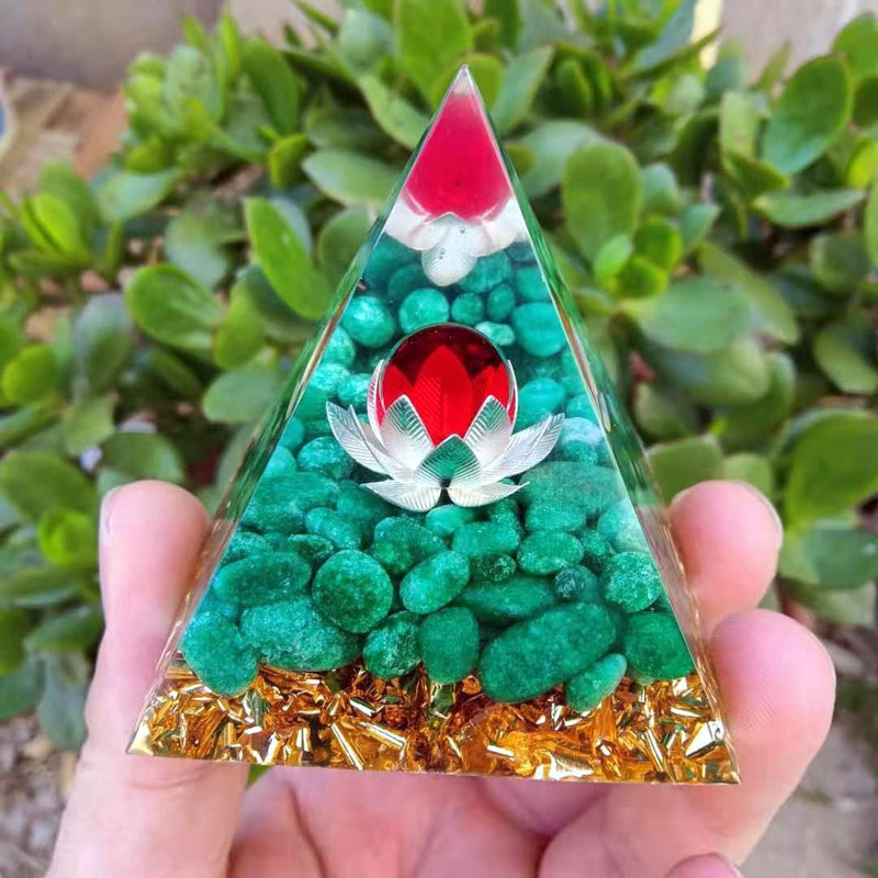 [Australia] - ycyingcheng Pyramid Ogan Crystal Energy Tower, Lotus Pyramid Crystal Healing Reiki Chakra Crushed Stone Jewelry Home Bedroom Office Table Desktop Decor, 6cm Y 