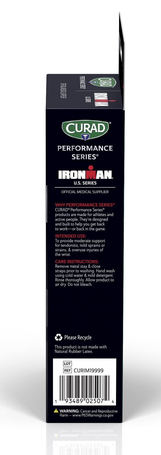 [Australia] - Curad Performance Series Ironman Wrist Support, Reversible Rigid Brace, Universal Fit for Mild Sprains and Strains 
