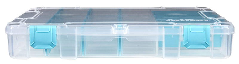 [Australia] - ArtBin 5 Compartment 6944AG Medium Box with Removable Dividers, Jewelry & Craft Organizer, [1] Plastic Storage Case with Anti-Tarnish Technology, Clear with Aqua Accents, (10.75" x 7.375") 