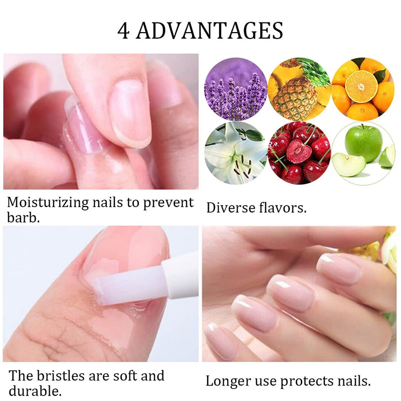 [Australia] - 2PCS Cuticle Oil Pens for Nail Care,Cuticle Revitalizer Oil Pen with Soft Brush,Cuticle Oil to Prevent Nail Cracking and Dry (Cherry & Lavender Flavor) Cherry & Lavender Flavors 