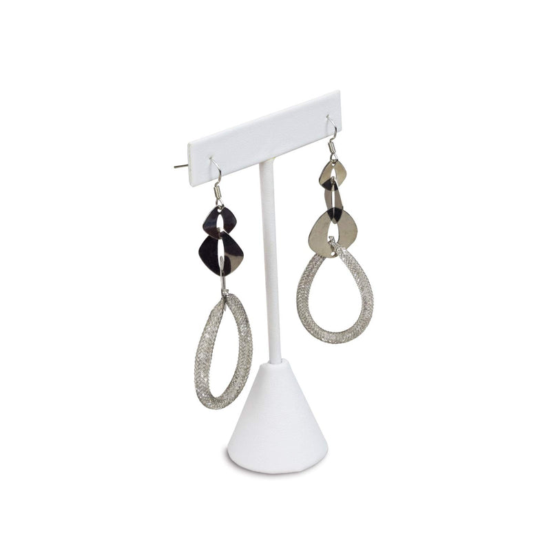[Australia] - Ikee Design 6 Pcs Set Premium White Leatherette T- Shape Style Earring Display Stand, Earring Stand Jewelry Display for Showroom, Tradeshow, and Showcase Display, 2 1/2”W x 4 1/2"H 