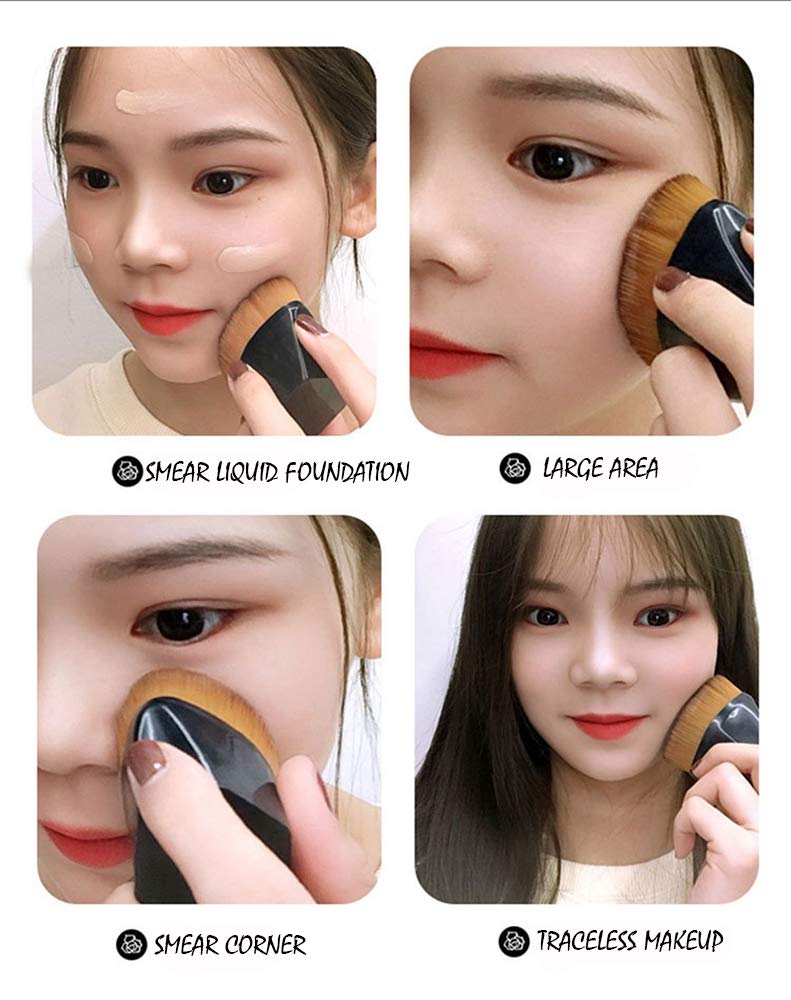 [Australia] - Foundation Makeup Brush Kabuki Face Brushes Cosmetic Brush for Blending Liquid, Cream or Flawless Powder Cosmetics with Portable Case 