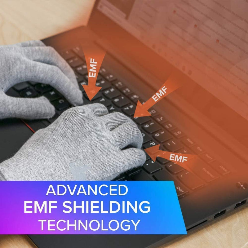 [Australia] - EMF Radiation Shielding Gloves - Protective Gloves Shield Against Radio Electromagnetic Frequencies from Touch Screens, Keyboards, Tablets, Laptop Computers and Cell Phones 