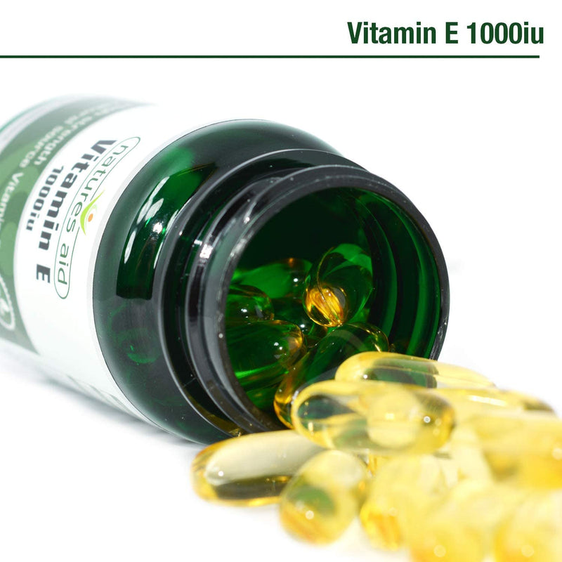 [Australia] - Natures Aid Vitamin E 1000iu, Natural Source, High Strength, 30 Softgel Capsules Single 