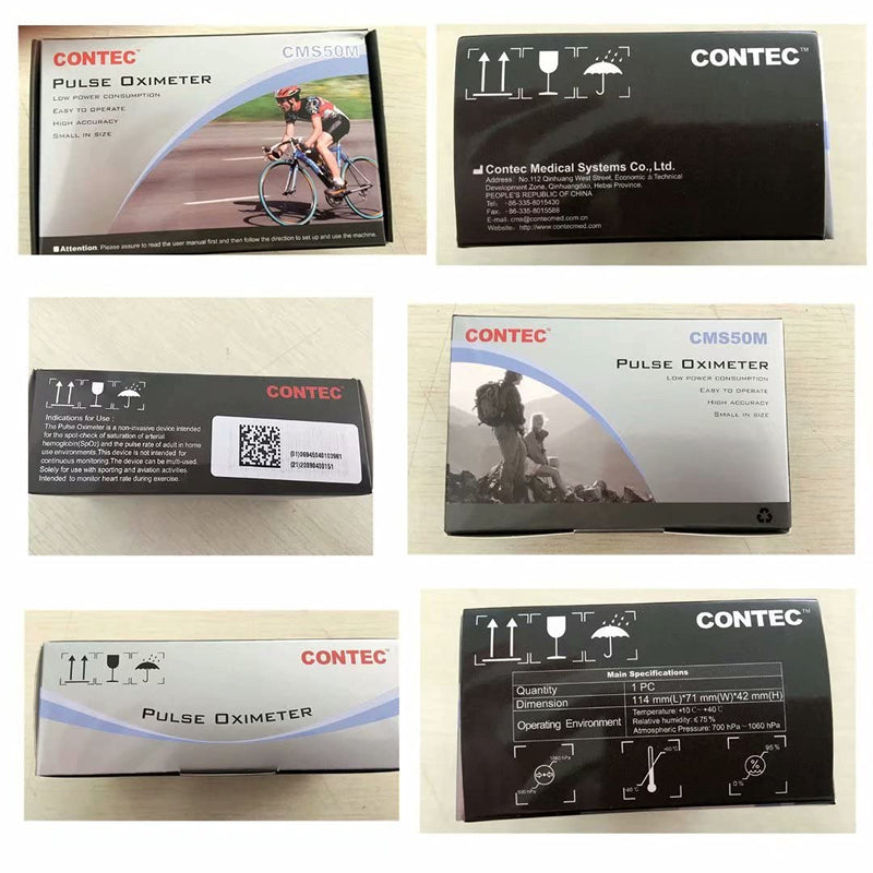 [Australia] - CONTEC MEDICAL SYSTEMS CMS50M Black Pulse Oximeter SpO2 and PR Value Waveform Blood Oxygen Neck/Wrist Corda 