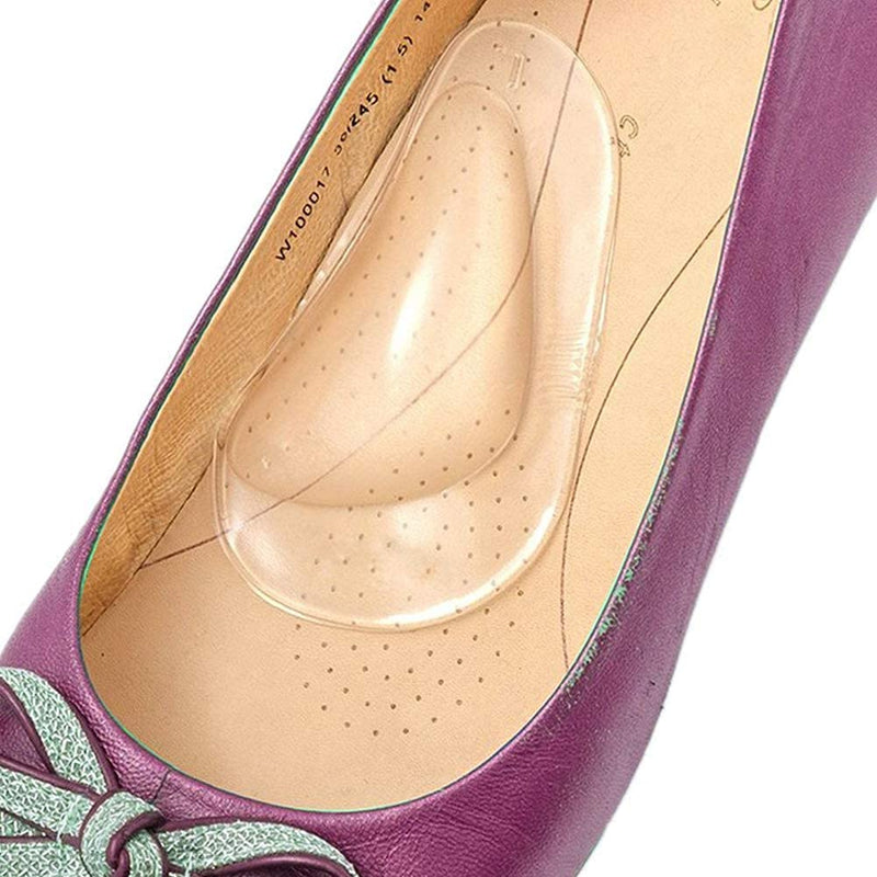 [Australia] - 2 Pairs Soft and Comfortable Gel Arch Support Insoles Silicone Orthopedic Flat Feet Orthotic Arch Plantar Fasciitis Shoe Arch Gel High Heel Inserts Cushion Pads for Women Men (Clear) Clear 