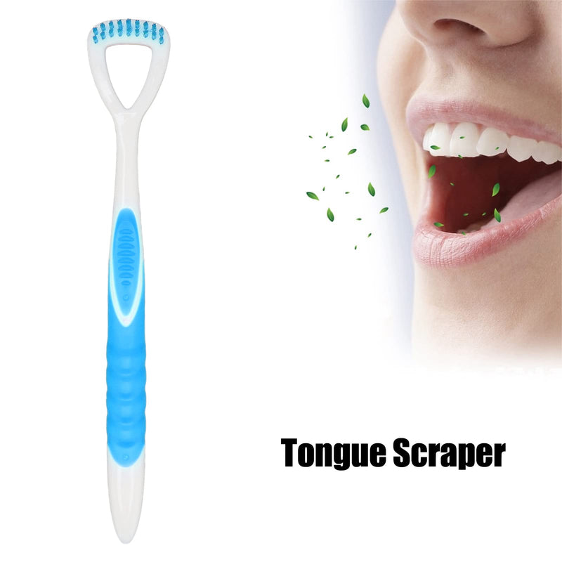 [Australia] - Tongue Cleaning Brush, Tongue Brush to Remove Bad Breath, Oral Care Cleaning Tool to Remove Plaque and Freshen Breath(Blue) Blue 