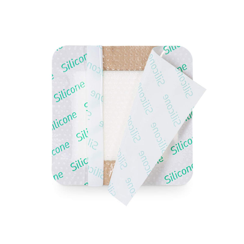 [Australia] - MedVance TM Silicone - Bordered Silicone Adhesive Foam Dressing Size 4"x4" (2.7"x2.7" pad), Box of 5 dressings 