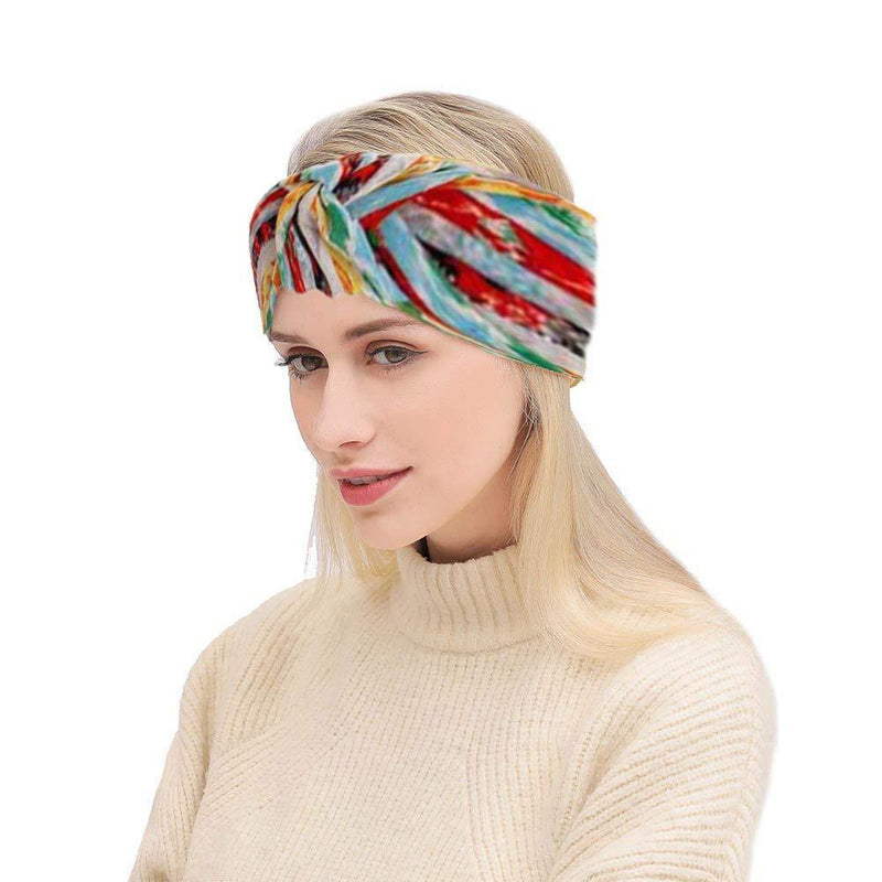 [Australia] - Unicra Boho Headband Knotted Flower Wide Turban Hair Bands Workout Yoga Stretchy Bohemia Hair Accessories for Women and Girls(Pack of 3) A 