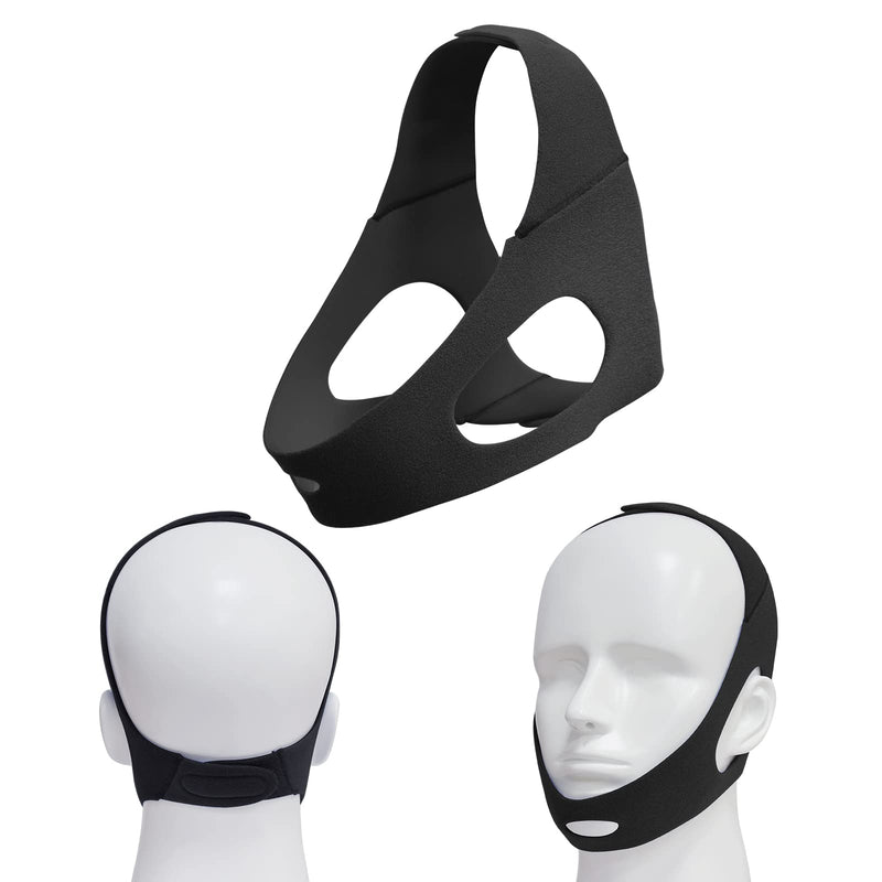 [Australia] - Anti Snoring Chin Strap, 2023 Upgraded Adjustable Stop Snore Chin Strap, Professional Effective Anti Dry Mouth Chin Strap Stop Noise for Men Women Breathing Chin Strap Relief Sleep Aid Devices (Black) Black 