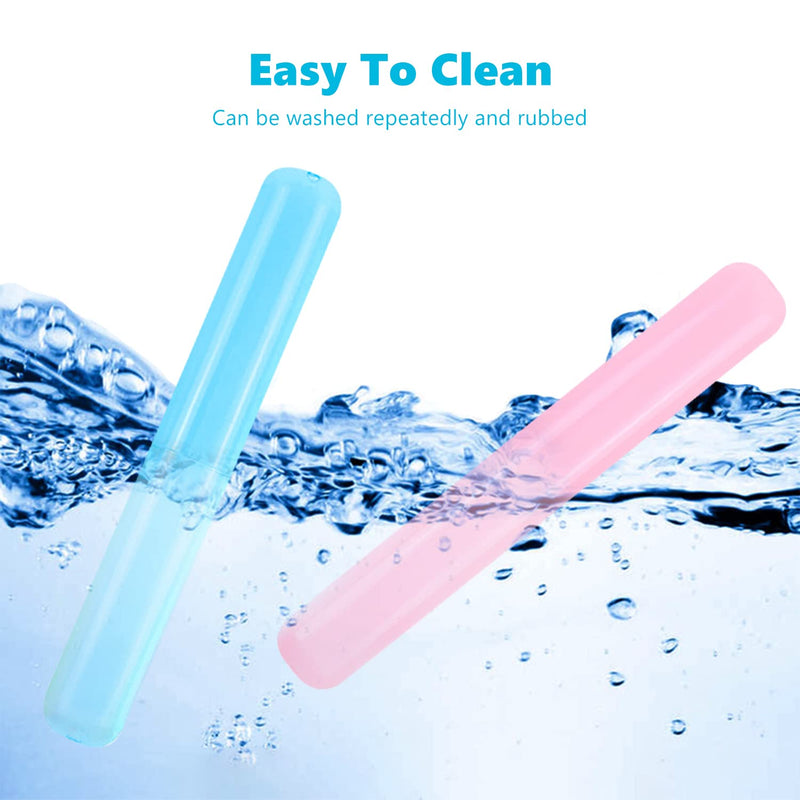 [Australia] - 2 Pcs Plastic Toothbrush Case, Portable Toothbrush Holder Toothbrush Cover Storage, Portable Dust-Proof Toothbrush Cases Toothbrushes Holder For Daily and Travel A3YSTH 1 