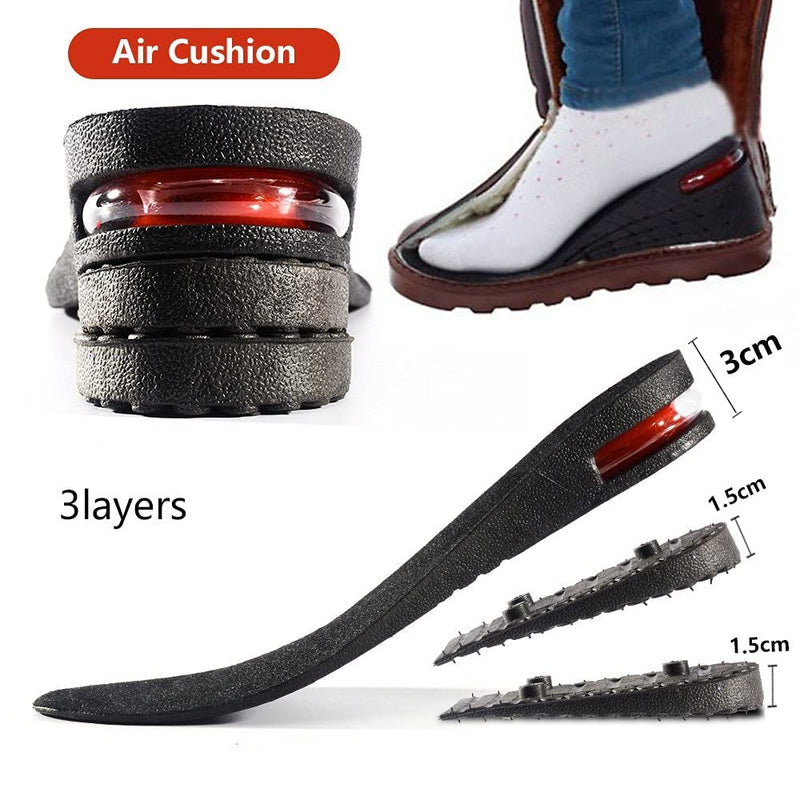 [Australia] - Height Increase Insole 3-Layer Air Cushion Heel Insert Lift Shoes Insole for Men and Women Invisible Elevator Adjustable Insoles (Full pad US4-9) Full Pad 