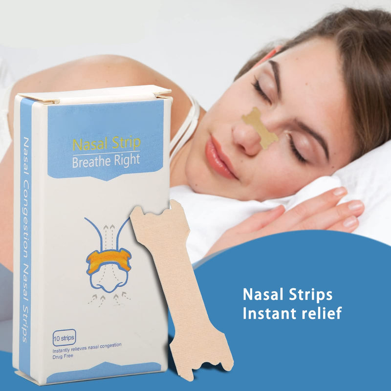 [Australia] - Nose plasters, large, 10 pieces, nose strips for sport and sleep, residue-free, removable against snoring, nose strips, 