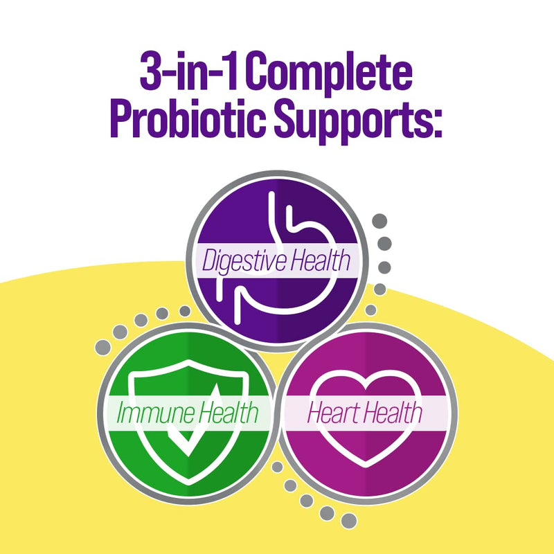 [Australia] - Culturelle 3-in-1 Complete Probiotic Daily Formula, Once Per Day Probiotic Supplement, Helps Your Digestive System Work Better, Supports Natural Immune Defenses, Plus Omega 3's, 30 Count 