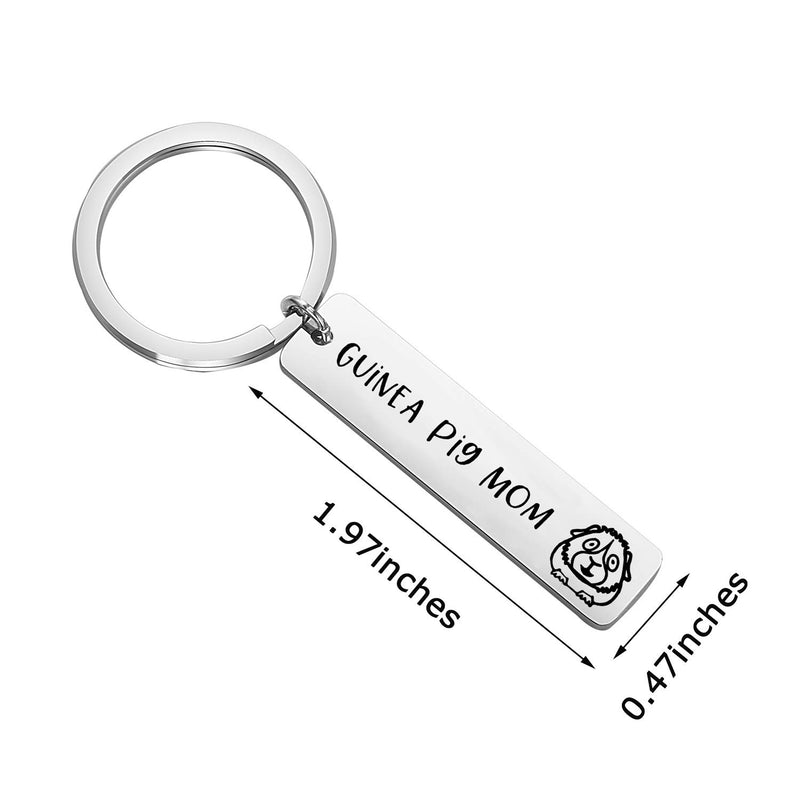 [Australia] - KUIYAI Guinea Pig Mom Keychain Cute Cavy Keyring Funny Guinea Pig Lover Gift Guinea Pig Keychain 