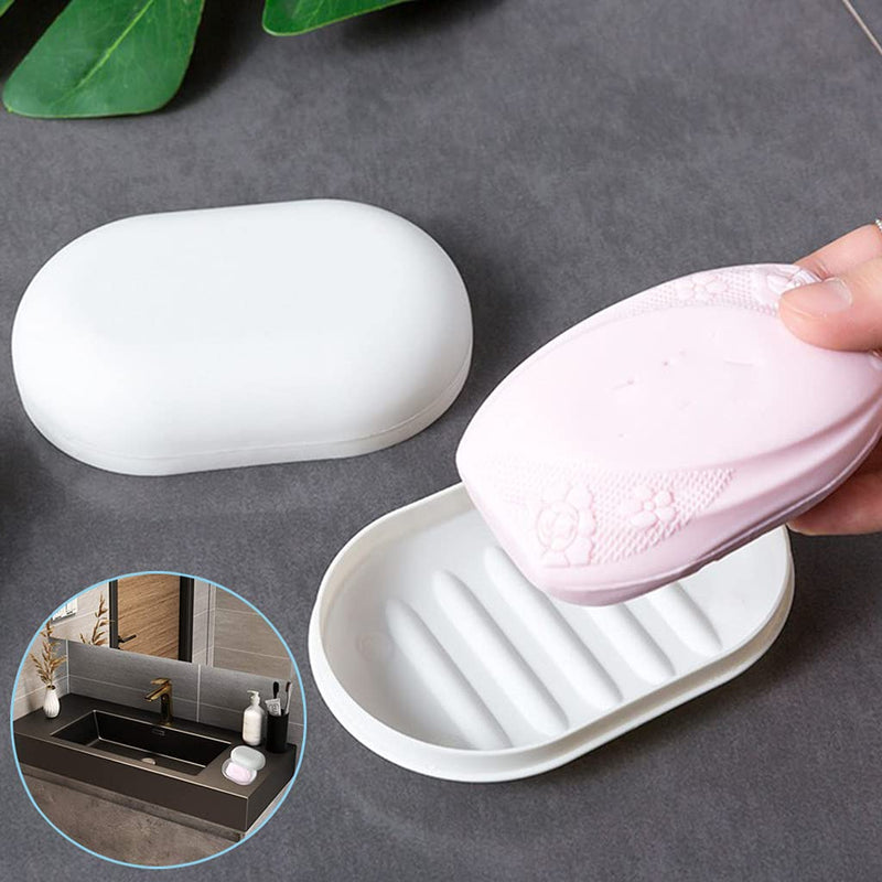 [Australia] - Soap Dish with Lid,2 PCS soap Dish,Travel Soap Box Container,Portable Shower Soap Box Perfect for Bathroom, Travel, Camp (1) 1 