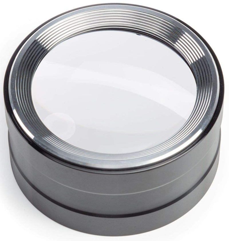 [Australia] - Magnifying Dome Lighted Desktop Magnifier with Bright LED for Reading Books, fine Print, Studying maps, Projects, Coins, Acts as Desk Paperweight, Great for Seniors Black 