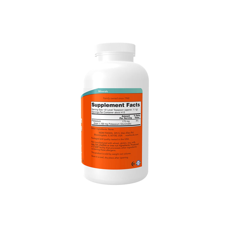 [Australia] - NOW Supplements, Potassium Gluconate Pure Powder 175 mg, Essential Mineral*, 1-Pound 